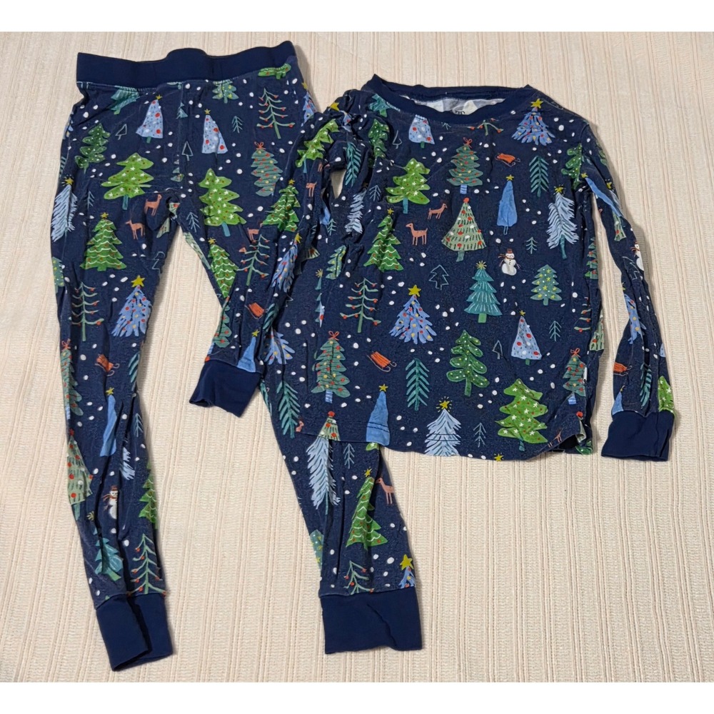 Little Sleepies Merry And Bright Bamboo Pajama Set 4T Unisex Christmas Holiday